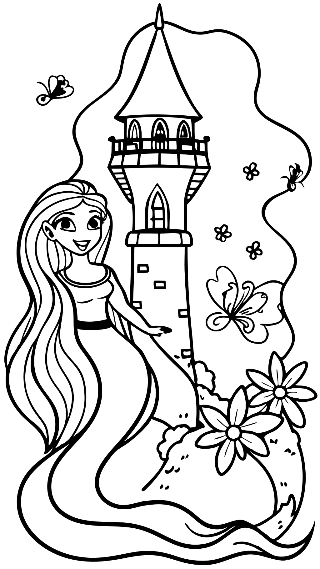 Páginas para colorear de Disney Princess Rapunzel